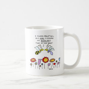 Lusna Tecknader och blommor i Springtime Kaffemugg