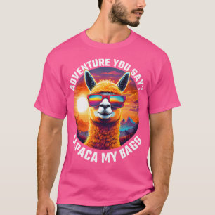 Lusny Äventyr säger du Alpaca, mina väskor Retro L T Shirt