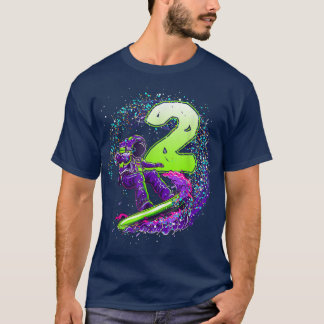Lusny Boy 2nd Birthday Astronaut Rymden Surfe T Shirt
