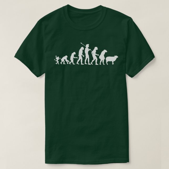 Lusny Evolution Man utvecklades till får T Shirt (Design framsida)