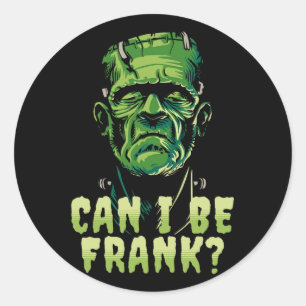 Lusny Frankenstein kan jag vara Frank Halloween-sk Runt Klistermärke