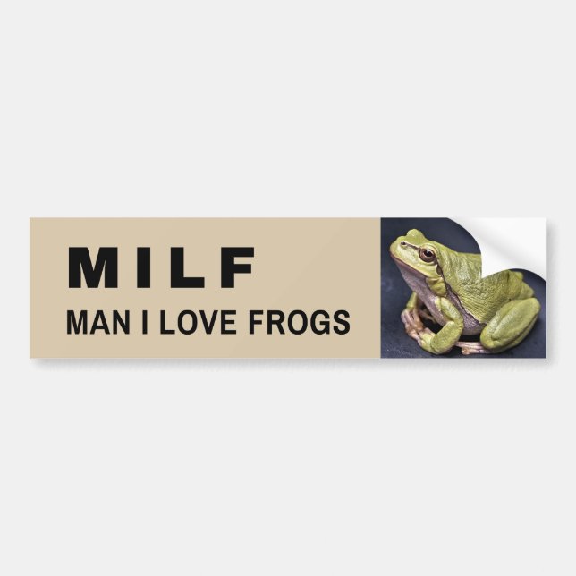 Lusny Frog Sticker - MILF Man I Kärlek Frogs Bildekal (Framsidan)