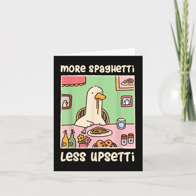 Lusny Goose Meme Humor som säger mer spaghetti min Kort (Framsida)