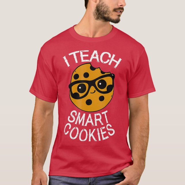 Lusny lärare I Teach Smart Cookies Nerd Tee (Framsida)