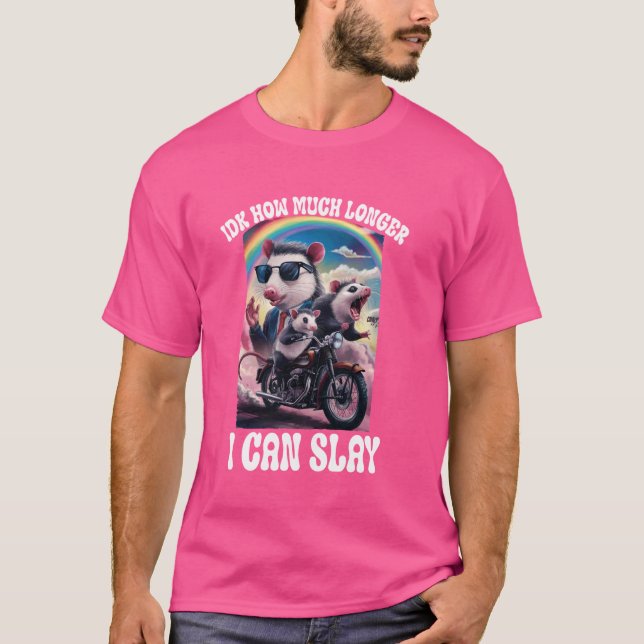 Lusny Opossum Meme Idk hur mycket längre jag kan s T Shirt (Framsida)