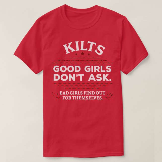 Lusny Scottish Kilts Bra Girls Dont Ask Skottland T Shirt (Design framsida)