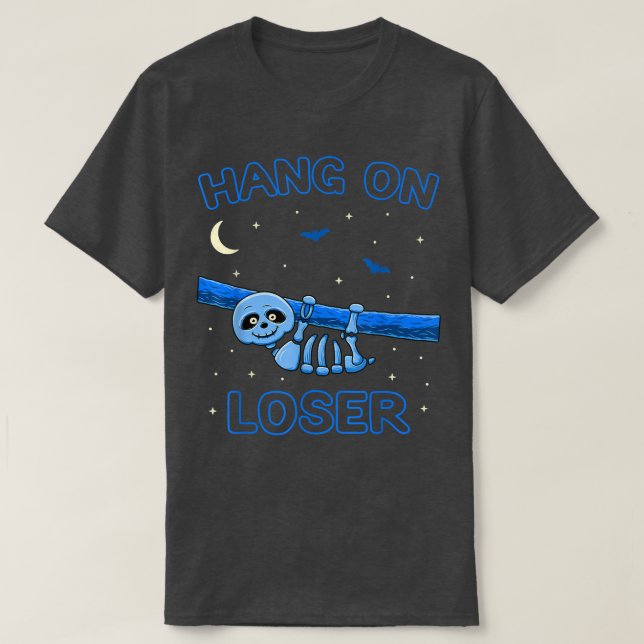 Lusny Sloth Skeleton hängon Loser Nu Pastel Goth  T Shirt (Design framsida)