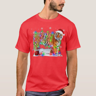 Lusny Tiger Träd jul Ljus Julafton Pajama Matc T Shirt