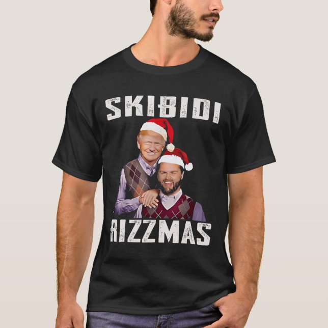 Lusny Trump Vance Skibidi Rizzmas Gör jul G T Shirt (Framsida)
