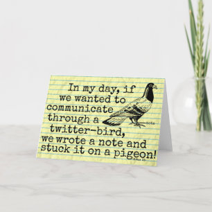Lusnyare Ålder Twitter Bird Pigeon Kort