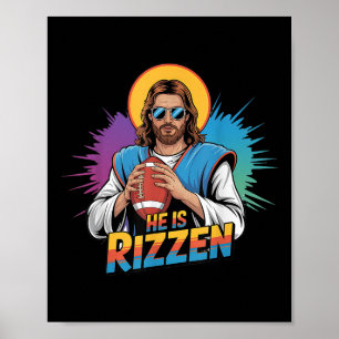 Lusnyare är Rizzen Jesus Shirt Football Boys Kids Poster