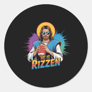 Lusnyare är Rizzen Jesus Shirt Football Boys Kids Runt Klistermärke