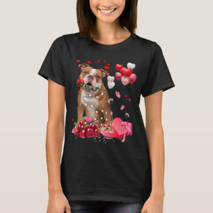 Lusnyare engelska Bulldog Ro Heart Lycklig Valenti T Shirt