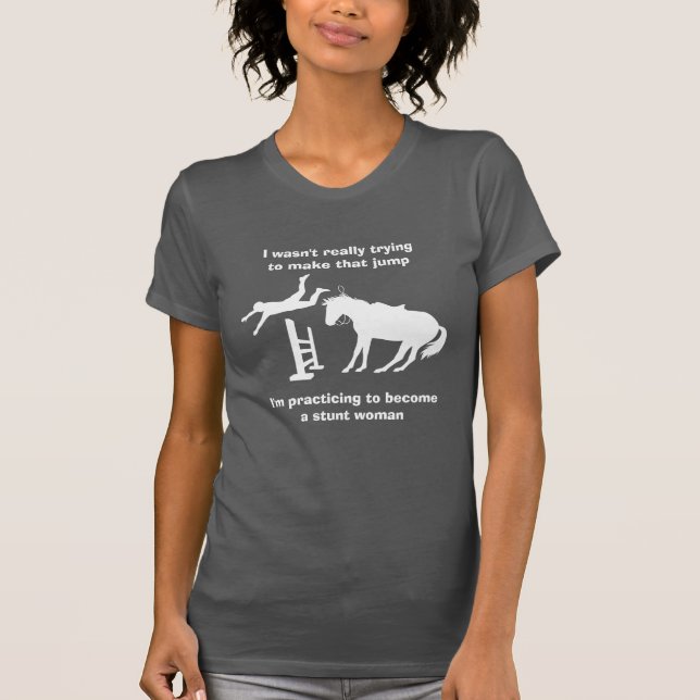 Lusnyare Horse Jumping Stunt Woman i träning T Shirt (Framsida)