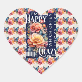 Lusnyare Lycklig-offert över utskrift Hjärtformat Klistermärke