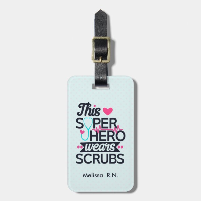 Lusnyare närande superhjälte Sstickande typografi Bagagebricka (Vertikal Framsida)