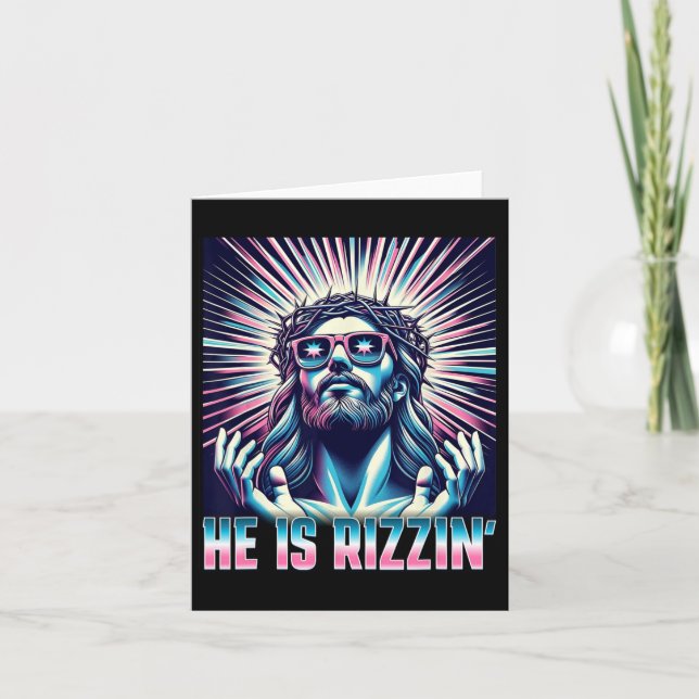 Lusnyare Påsk Resurrection Rizz Meme Han är Rizzin Kort (Framsida)
