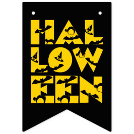 Lusnyare Svart Cat Fladdermus Witch Hat Text Hallo Vimplar