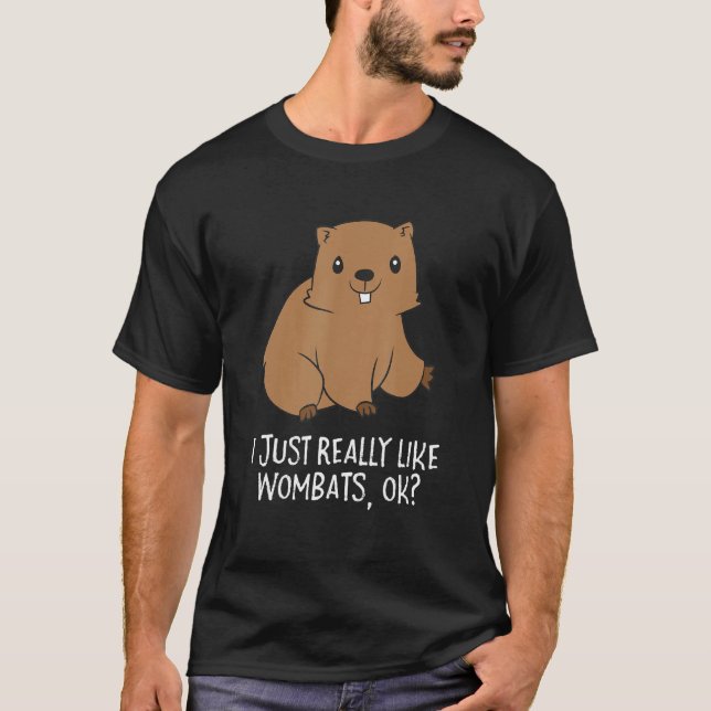 Lusnyare Wombats jag bara Verkligen som Wombats Ok T Shirt (Framsida)