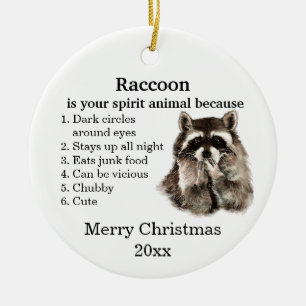 Lusnyårt Raccoon Din anderik Jul Humor Julgransprydnad Keramik