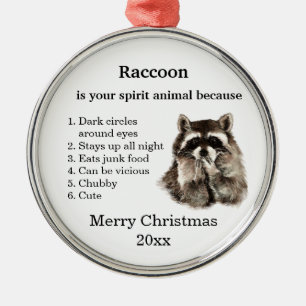 Lusnyårt Raccoon Din anderik Jul Humor Julgransprydnad Metall