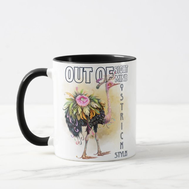 Lusnycitat Funny Quirky Whimsical Bird Mugg (Vänster)