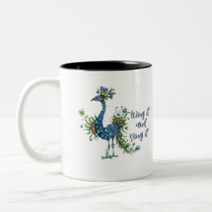 Lusnycitat Funny Quirky Whimsical Bird Två-Tonad Mugg