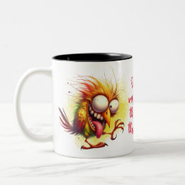 Lusnycitat Funny Quirky Whimsical Bird Två-Tonad Mugg