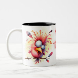 Lusnycitat Funny Quirky Whimsical Bird Två-Tonad Mugg