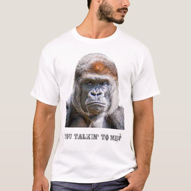 Lusnycitat Gorilla Photo du pratar med mig T Shirt (Framsida)