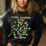 Lusnycitat Jag är Bra Tangled Ljus Lacher Gift T Shirt<br><div class="desc">Tydligt citat: "Jag är bra,  allt är bra" med en vintage målad julsträng ljus,  personlig present till en lärare.</div>