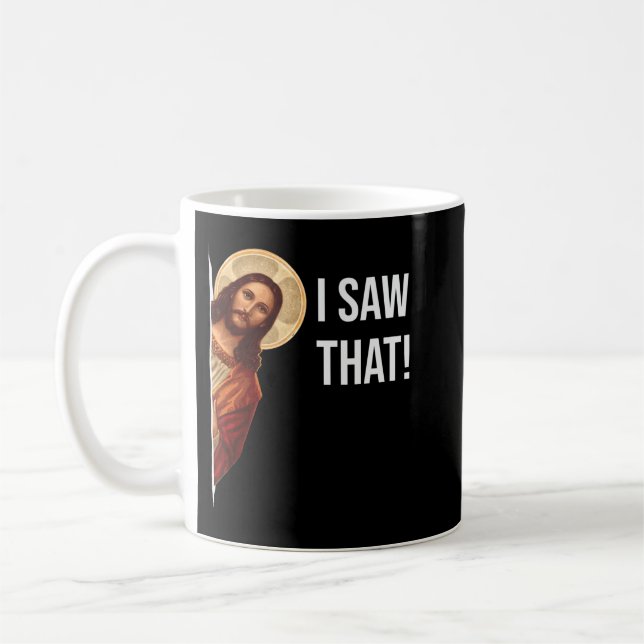 Lusnycitat Jesus Meme Jag såg att Christian T-Shir Kaffemugg (Vänster)