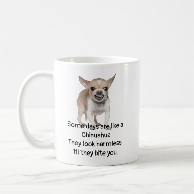 Lusnycitat om Life med Chihuahua Hund Kaffemugg (Vänster)