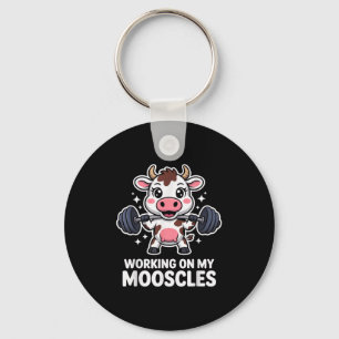 Lusnycitat som arbetar med mina mooscles Cow Gym W Nyckelring
