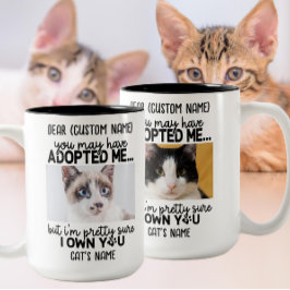 Lusnyck Cat Sstickning | Anpassningsbar Kats foto Två-Tonad Mugg
