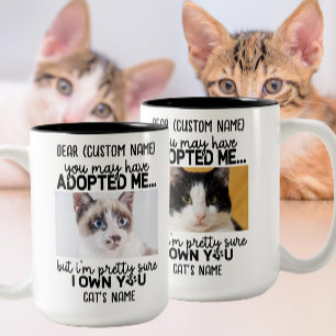 Lusnyck Cat Sstickning Anpassningsbar Kats foto Två-Tonad Mugg