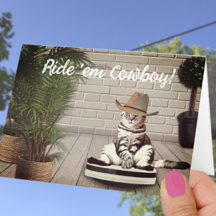 Lusnyck Cowboy-hatt på ett vakuumfödelsedagskort Kort
