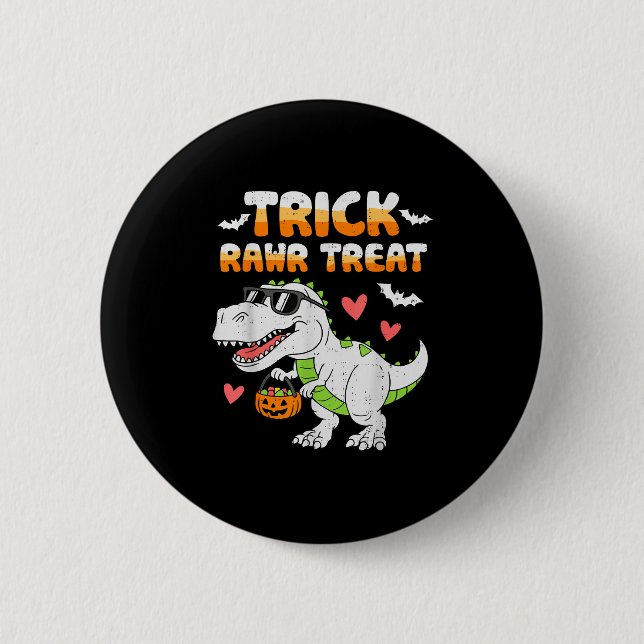 Lusnyck Rawr Treat Dinosaur t Rex Halloween till Knapp (Framsida)