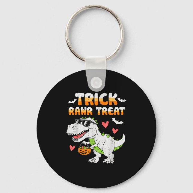 Lusnyck Rawr Treat Dinosaur t Rex Halloween till Nyckelring (Framsida)