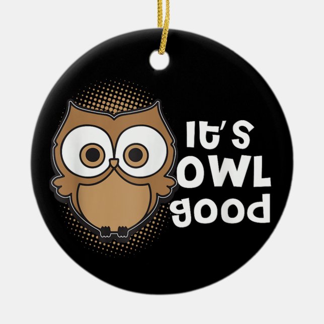 Lusnyck Uggla Bra Gift-djurälskare Julgransprydnad Keramik (Framsidan)