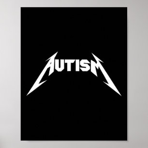 Lusnydesignad autism Skeleton Meme Metall Sten för Poster