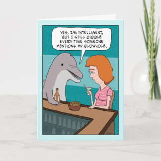 Lusnydig delfin Giggles om Blohel Birthday Kort