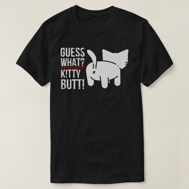 Lusnydjur gissar vad kattunge Butt Cute kattunge B T Shirt (Design framsida)