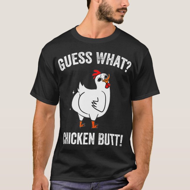 Lusnydjur gissar vad kyckling knöt cute Chickens T Shirt (Framsida)