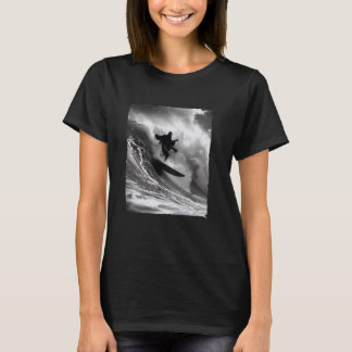 Lusnydöd Grim Reaper Surfing Surfa Ocean White B T Shirt