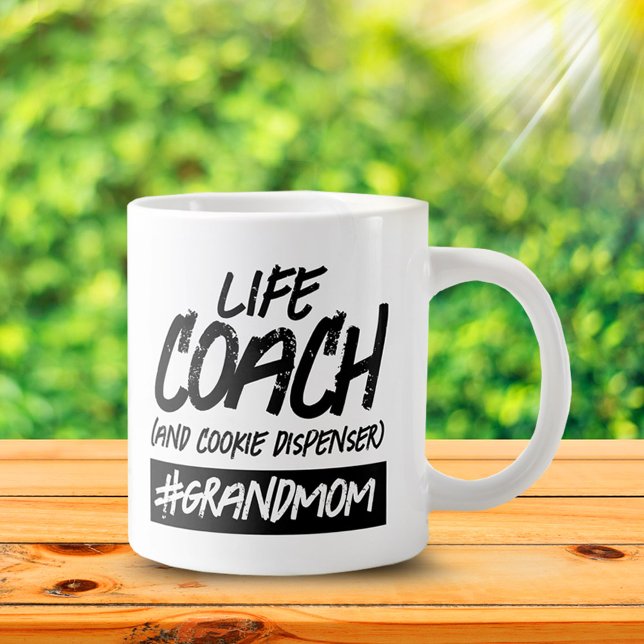 Lusnye Life Coach ... Hashtag Grandmamma Jumbo Mugg (Funny Life Coach (and Cookie Dispenser) #Grandmom Jumbo Coffee Mug Cover Photo.)