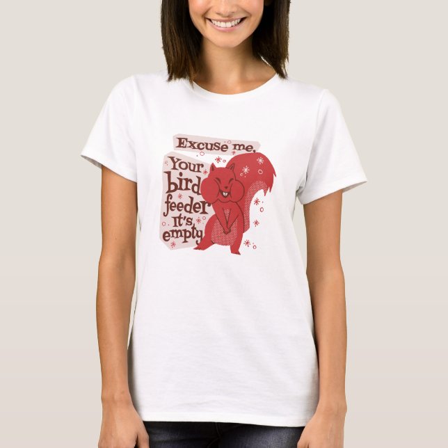 Lusnyekorren tom födofeeder t shirt (Framsida)