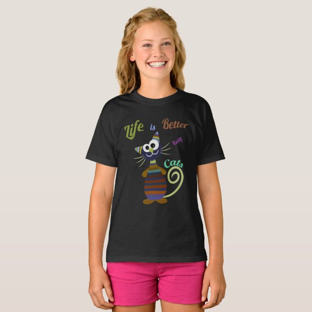 Lusnyfärgad katt t shirt (Hel framsida)