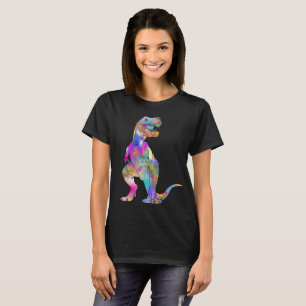 Lusnyfärgad T Rex Psychedelic Dinosaur Art T Shirt