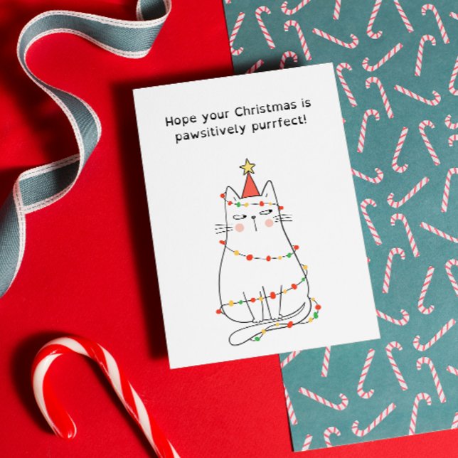 Lusnyfiken festlig kattjul kort (Skapare uppladdad)